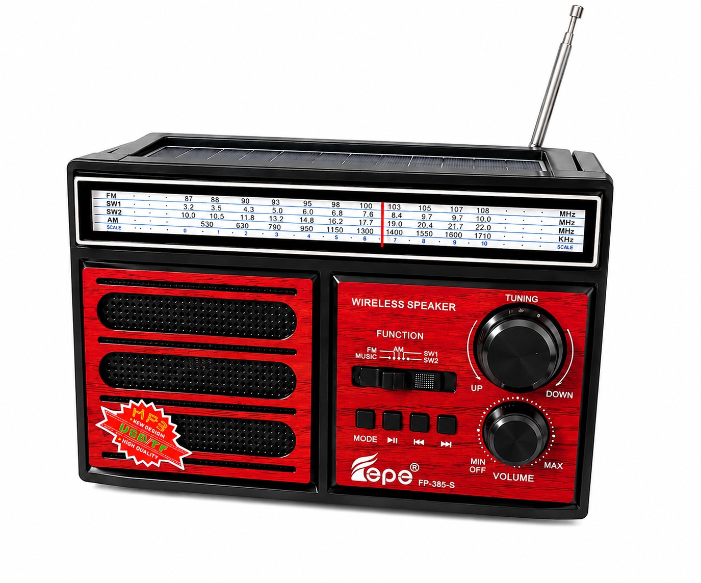 Radio Zasilane Solar USB Baterie