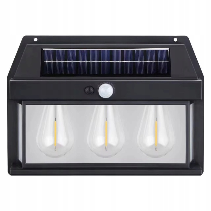 LAMPA SOLARNA LED KINKIET ŚCIENNY Z CZUJNIKIEM RUCHU I ZMIERZCHU 3LED