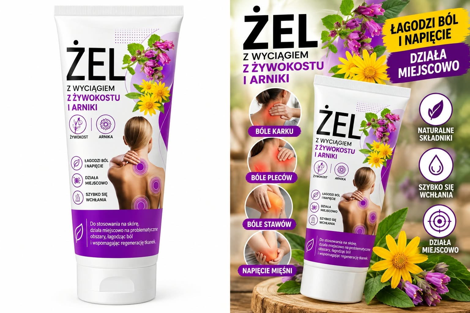 Żel z żywokostem i arniką – łagodzący żel do skóry