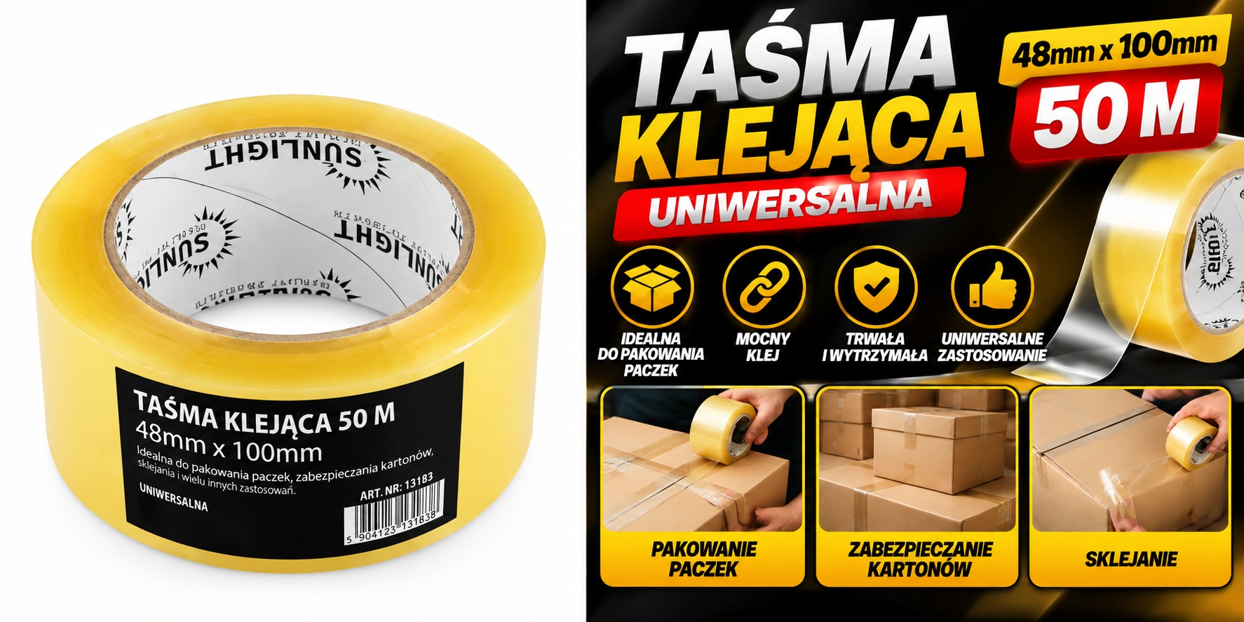 📦 Taśma klejąca 48 mm × 50 m