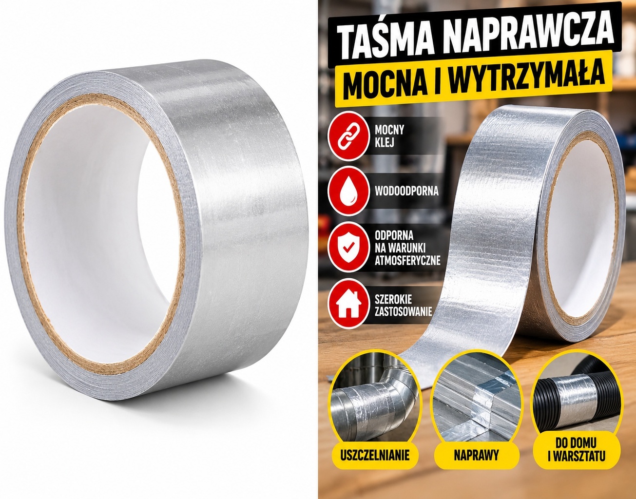 Taśma naprawcza wzmacniana uniwersalna taśma do napraw