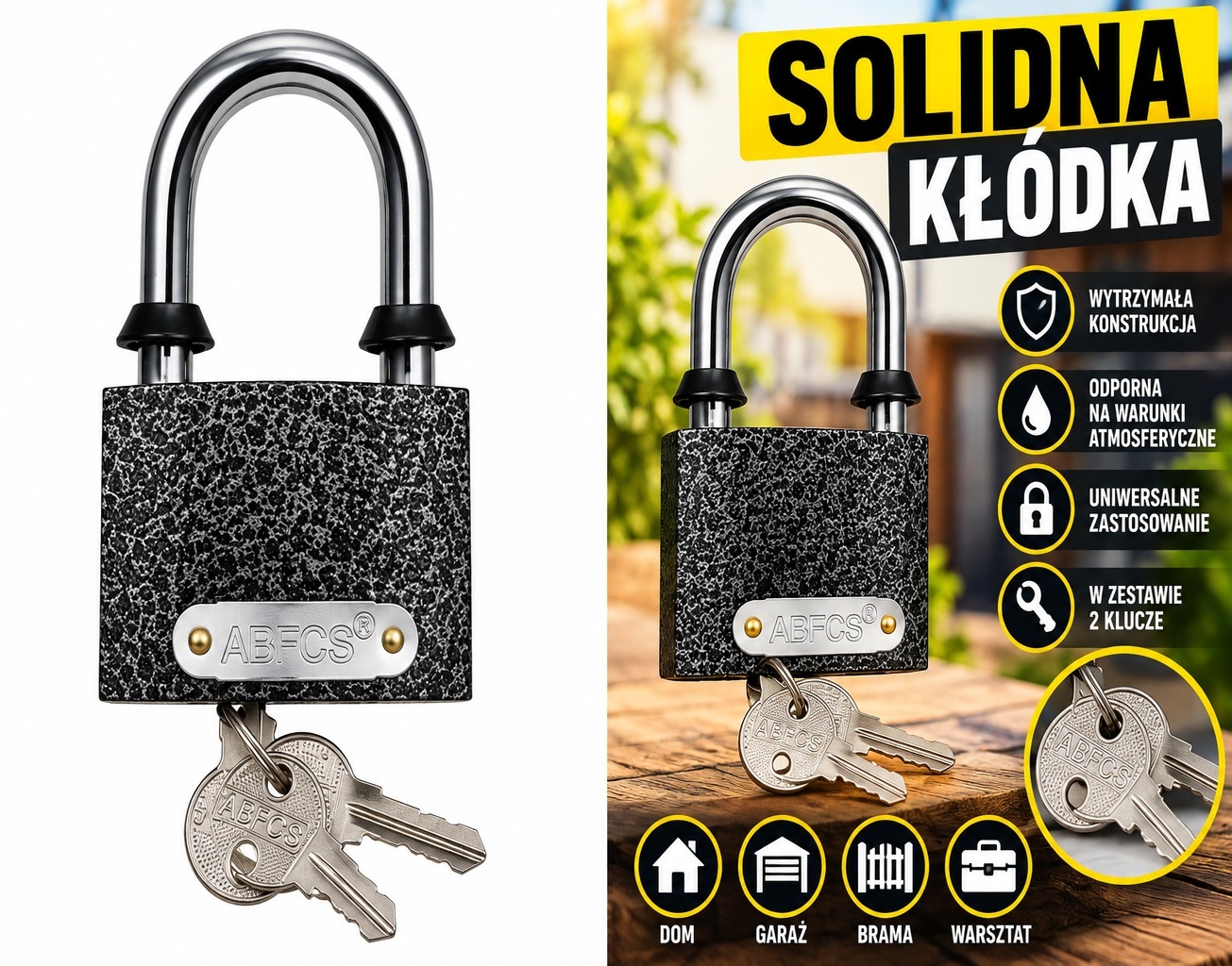 Kłódka solidna do garażu bramy szopy magazyn