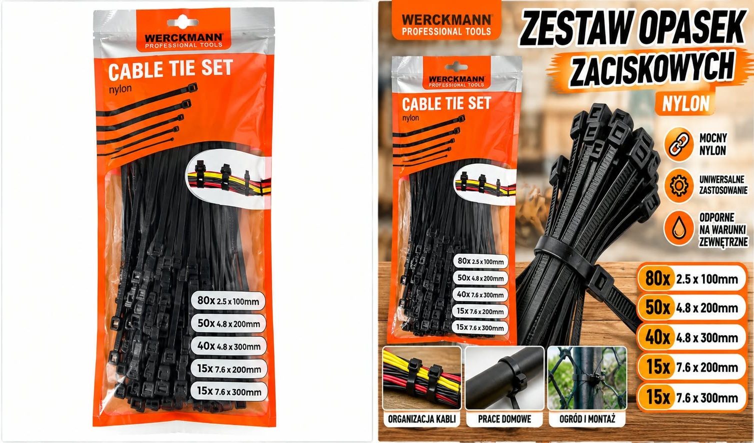 Opaski zaciskowe trytytki 160szt.